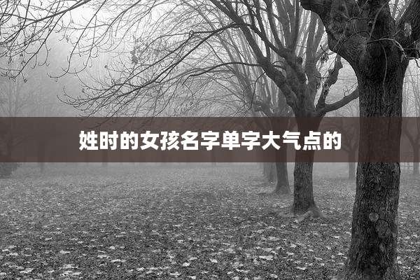姓时的女孩名字单字大气点的
