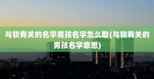 与钦有关的名字男孩名字怎么取(与钦有关的男孩名字意思)