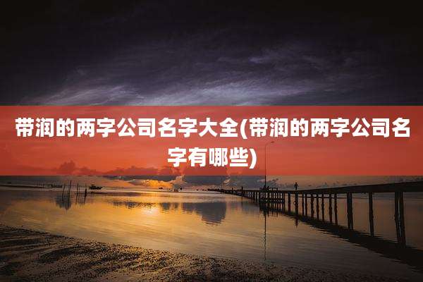 带润的两字公司名字大全(带润的两字公司名字有哪些)