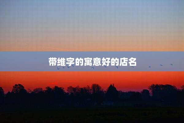 带维字的寓意好的店名