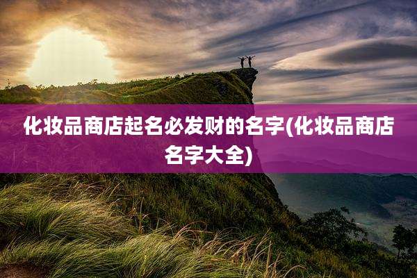 化妆品商店起名必发财的名字(化妆品商店名字大全)