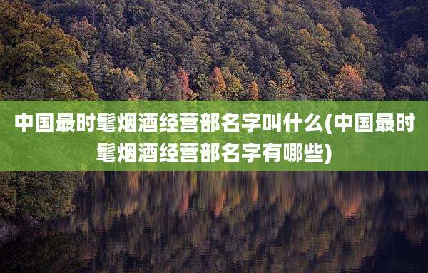 中国最时髦烟酒经营部名字叫什么(中国最时髦烟酒经营部名字有哪些)
