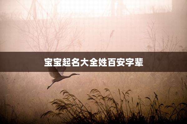 宝宝起名大全姓百安字辈