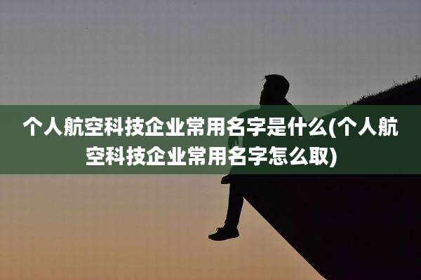 个人航空科技企业常用名字是什么(个人航空科技企业常用名字怎么取)