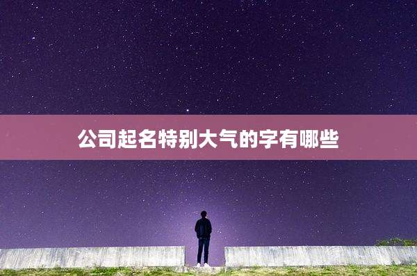 公司起名特别大气的字有哪些