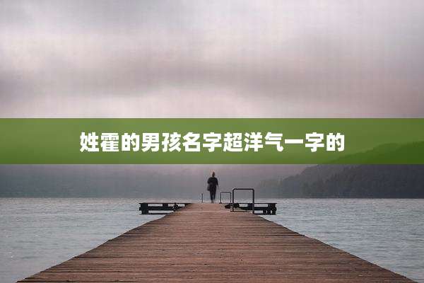 姓霍的男孩名字超洋气一字的