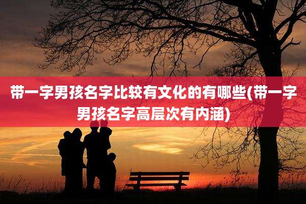 带一字男孩名字比较有文化的有哪些(带一字男孩名字高层次有内涵)