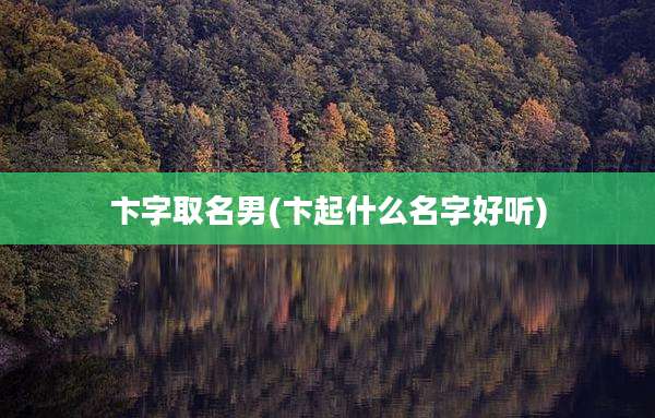 卞字取名男(卞起什么名字好听)