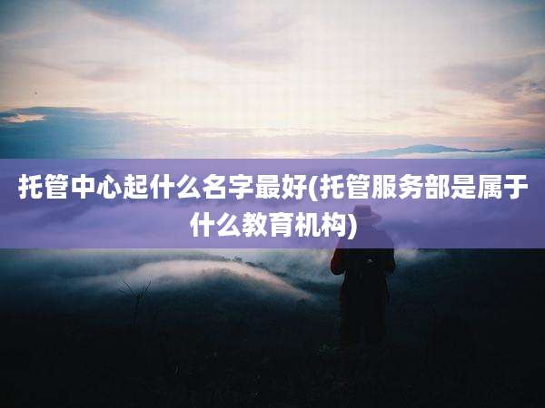 托管中心起什么名字最好(托管服务部是属于什么教育机构)