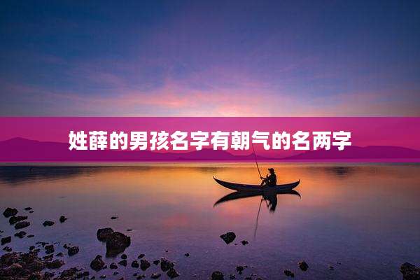 姓薛的男孩名字有朝气的名两字