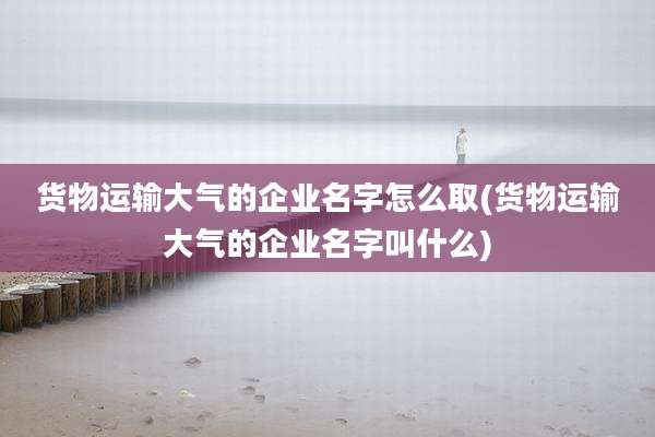 货物运输大气的企业名字怎么取(货物运输大气的企业名字叫什么)