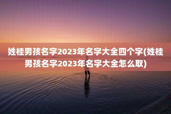 姓桂男孩名字2023年名字大全四个字(姓桂男孩名字2023年名字大全怎么取)