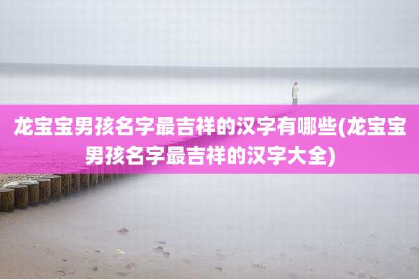 龙宝宝男孩名字最吉祥的汉字有哪些(龙宝宝男孩名字最吉祥的汉字大全)