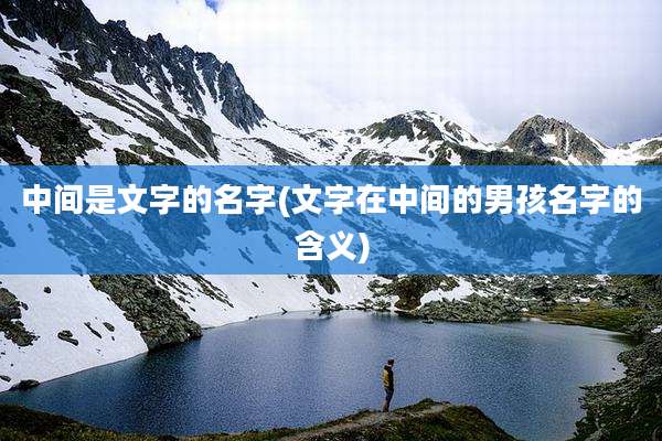 中间是文字的名字(文字在中间的男孩名字的含义)