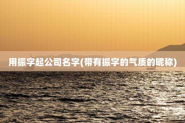 用振字起公司名字(带有振字的气质的昵称)