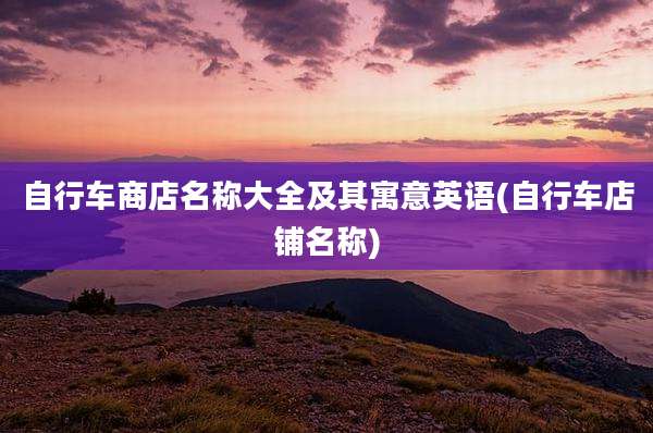 自行车商店名称大全及其寓意英语(自行车店铺名称)