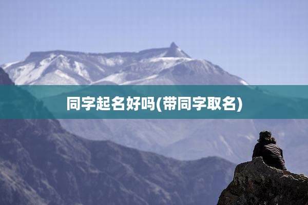 同字起名好吗(带同字取名)