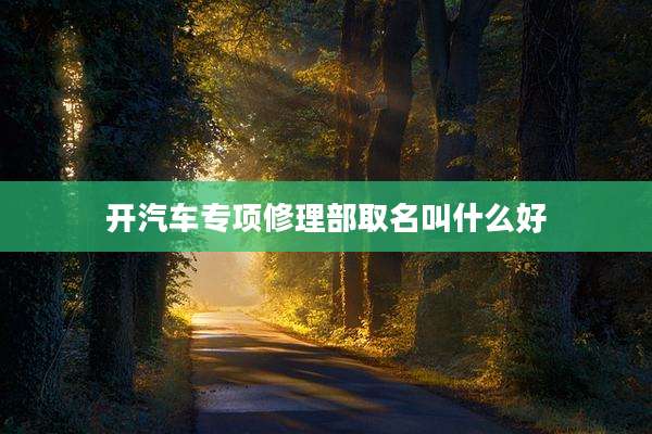 开汽车专项修理部取名叫什么好