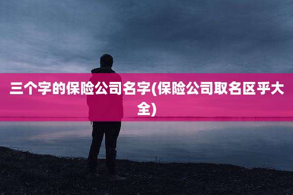 三个字的保险公司名字(保险公司取名区乎大全)