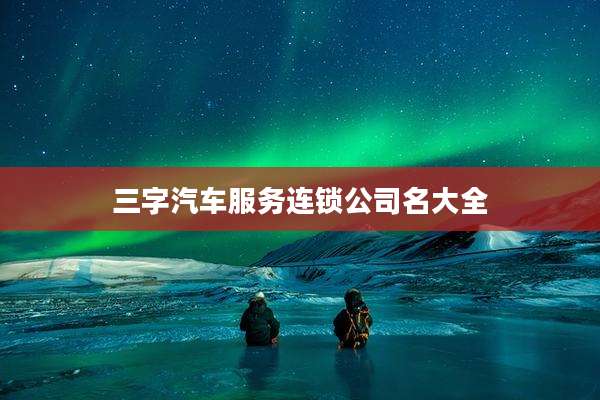 三字汽车服务连锁公司名大全