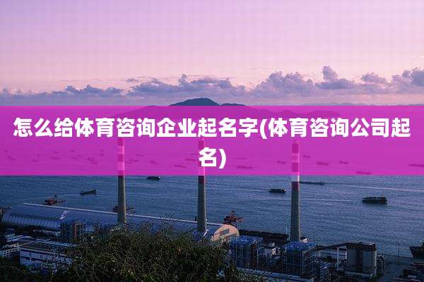 怎么给体育咨询企业起名字(体育咨询公司起名)