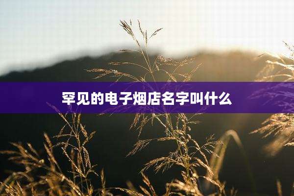 罕见的电子烟店名字叫什么