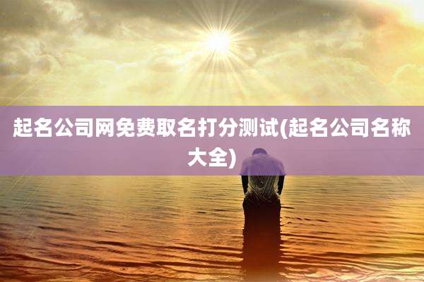 起名公司网免费取名打分测试(起名公司名称大全)