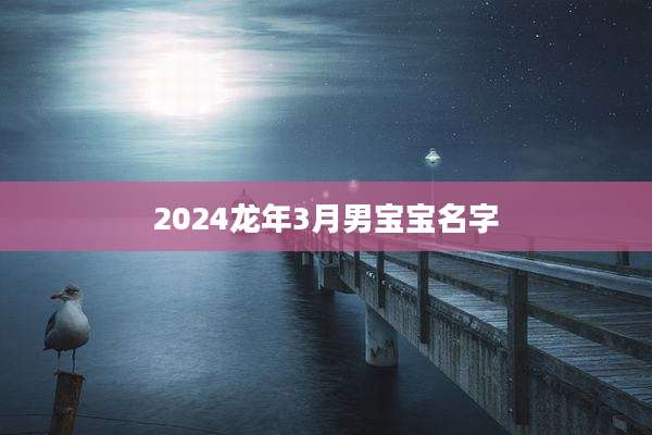 2024龙年3月男宝宝名字