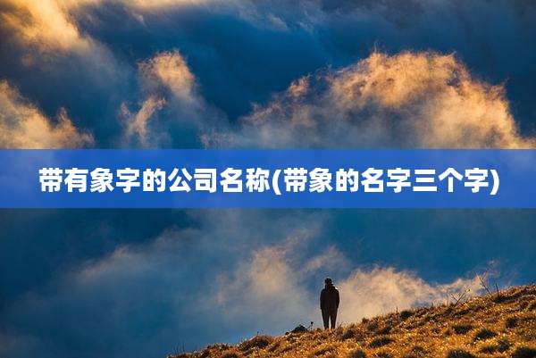 带有象字的公司名称(带象的名字三个字)
