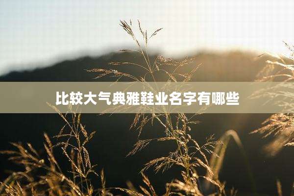 比较大气典雅鞋业名字有哪些