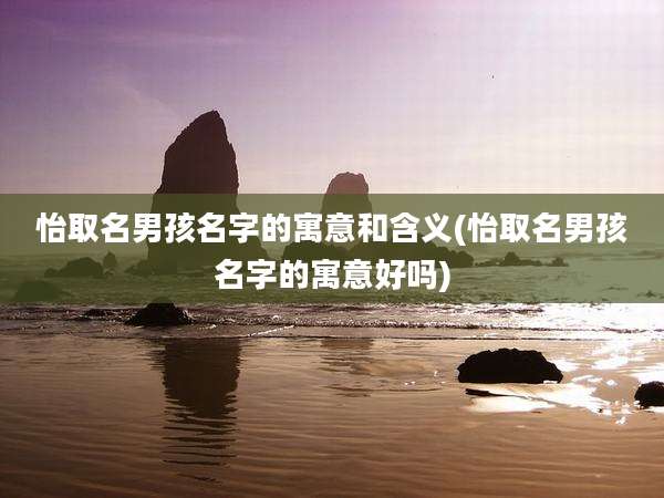 怡取名男孩名字的寓意和含义(怡取名男孩名字的寓意好吗)