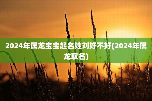 2024年属龙宝宝起名姓刘好不好(2024年属龙取名)