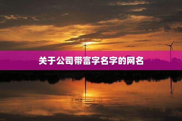 关于公司带富字名字的网名