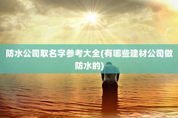 防水公司取名字参考大全(有哪些建材公司做防水的)