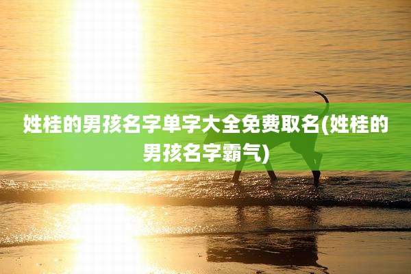 姓桂的男孩名字单字大全免费取名(姓桂的男孩名字霸气)