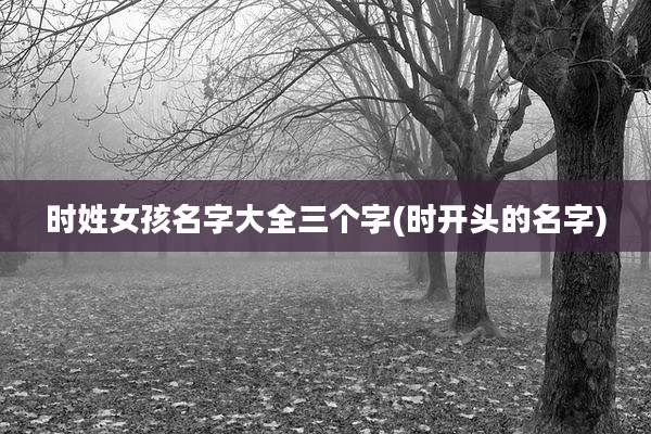 时姓女孩名字大全三个字(时开头的名字)