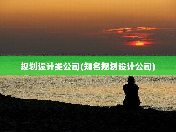 规划设计类公司(知名规划设计公司)