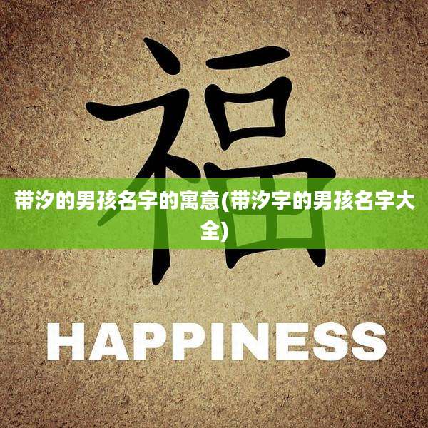 带汐的男孩名字的寓意(带汐字的男孩名字大全)