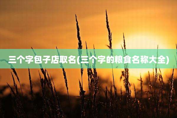 三个字包子店取名(三个字的粮食名称大全)