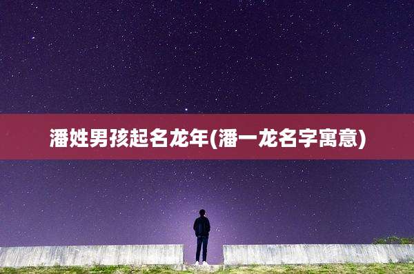 潘姓男孩起名龙年(潘一龙名字寓意)