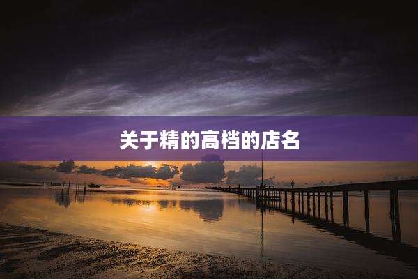 关于精的高档的店名