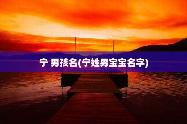宁 男孩名(宁姓男宝宝名字)