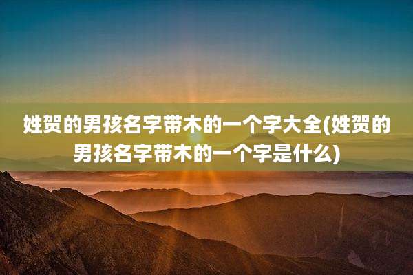 姓贺的男孩名字带木的一个字大全(姓贺的男孩名字带木的一个字是什么)