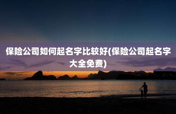 保险公司如何起名字比较好(保险公司起名字大全免费)