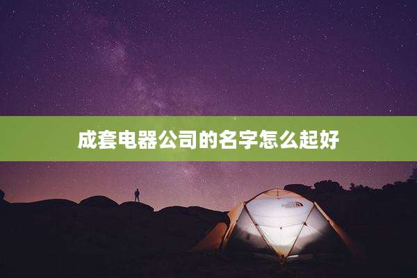 成套电器公司的名字怎么起好