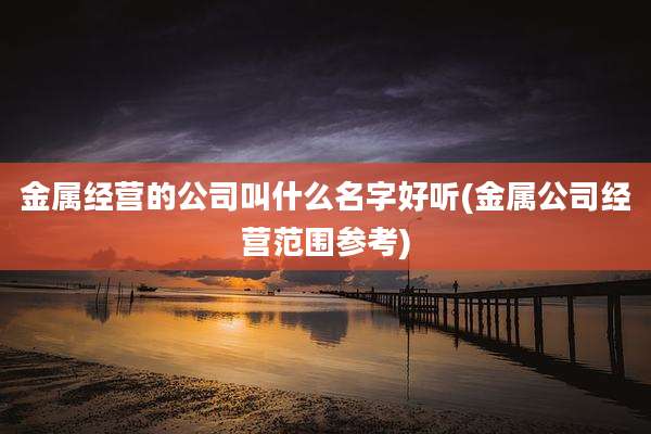 金属经营的公司叫什么名字好听(金属公司经营范围参考)