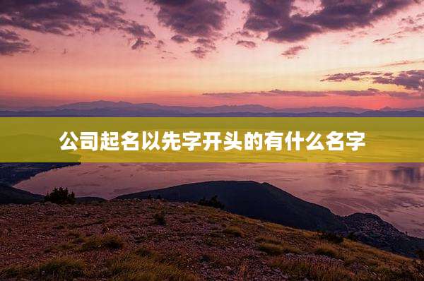 公司起名以先字开头的有什么名字