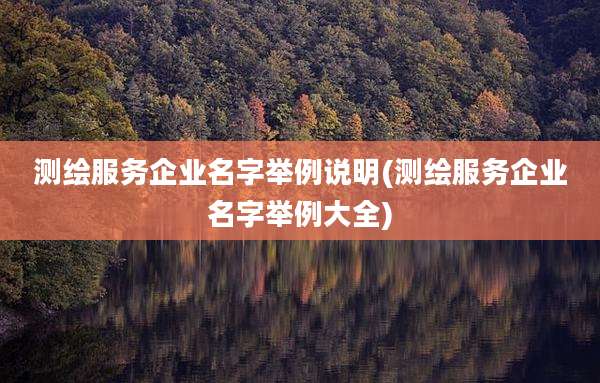 测绘服务企业名字举例说明(测绘服务企业名字举例大全)