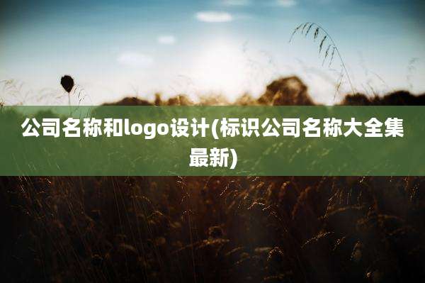 公司名称和logo设计(标识公司名称大全集最新)