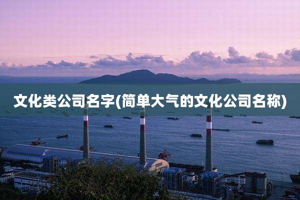文化类公司名字(简单大气的文化公司名称)